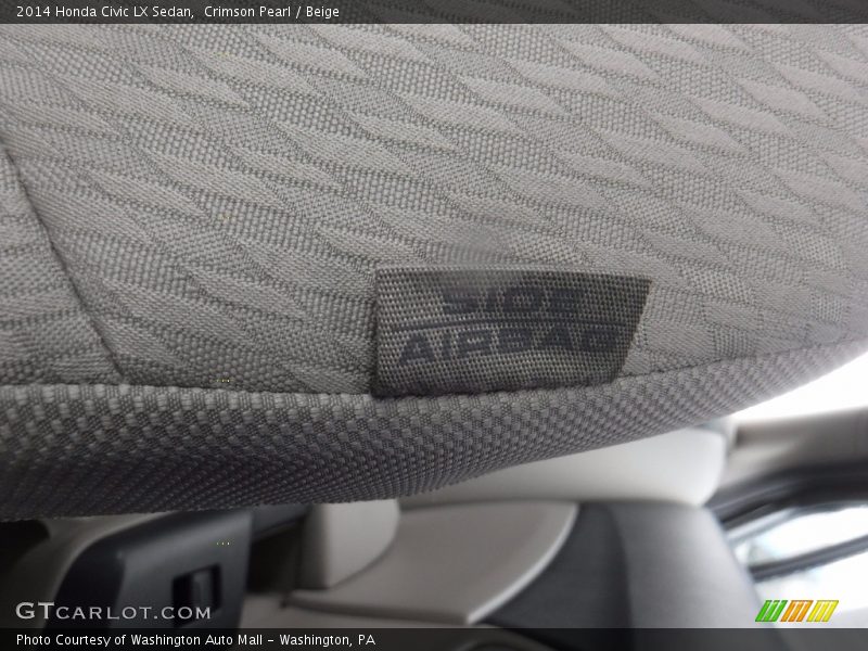 Crimson Pearl / Beige 2014 Honda Civic LX Sedan