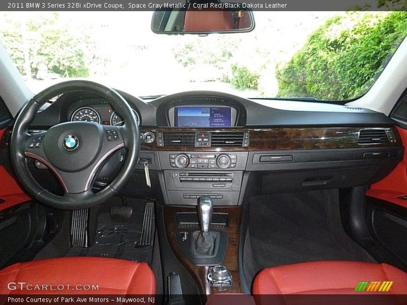 Space Gray Metallic / Coral Red/Black Dakota Leather 2011 BMW 3 Series 328i xDrive Coupe