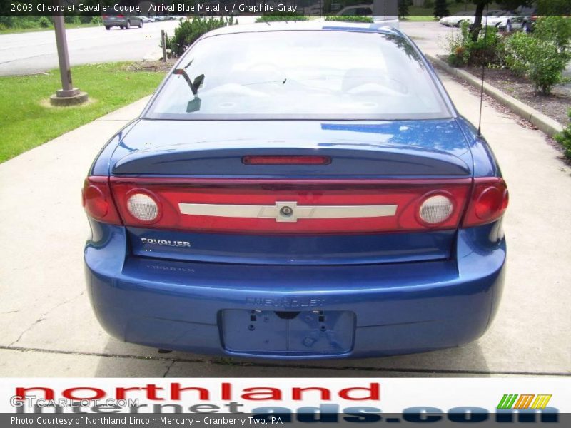 Arrival Blue Metallic / Graphite Gray 2003 Chevrolet Cavalier Coupe