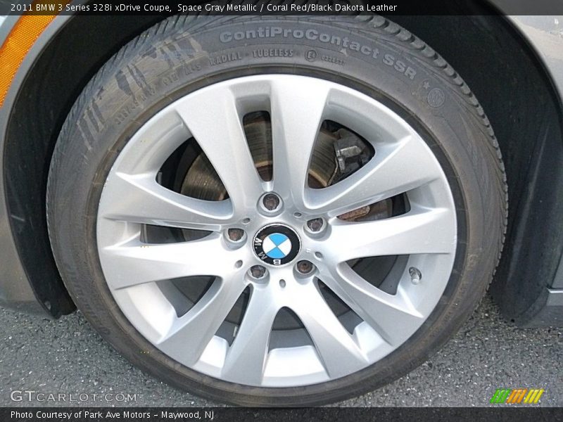 Space Gray Metallic / Coral Red/Black Dakota Leather 2011 BMW 3 Series 328i xDrive Coupe