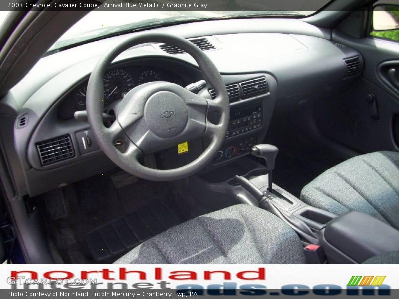 Arrival Blue Metallic / Graphite Gray 2003 Chevrolet Cavalier Coupe