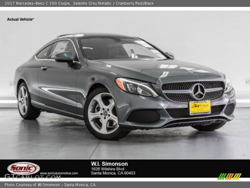 Selenite Grey Metallic / Cranberry Red/Black 2017 Mercedes-Benz C 300 Coupe