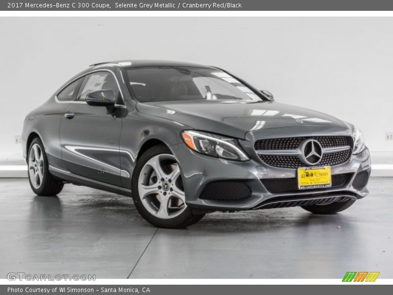 Selenite Grey Metallic / Cranberry Red/Black 2017 Mercedes-Benz C 300 Coupe