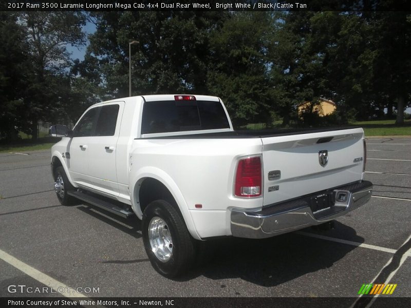 Bright White / Black/Cattle Tan 2017 Ram 3500 Laramie Longhorn Mega Cab 4x4 Dual Rear Wheel