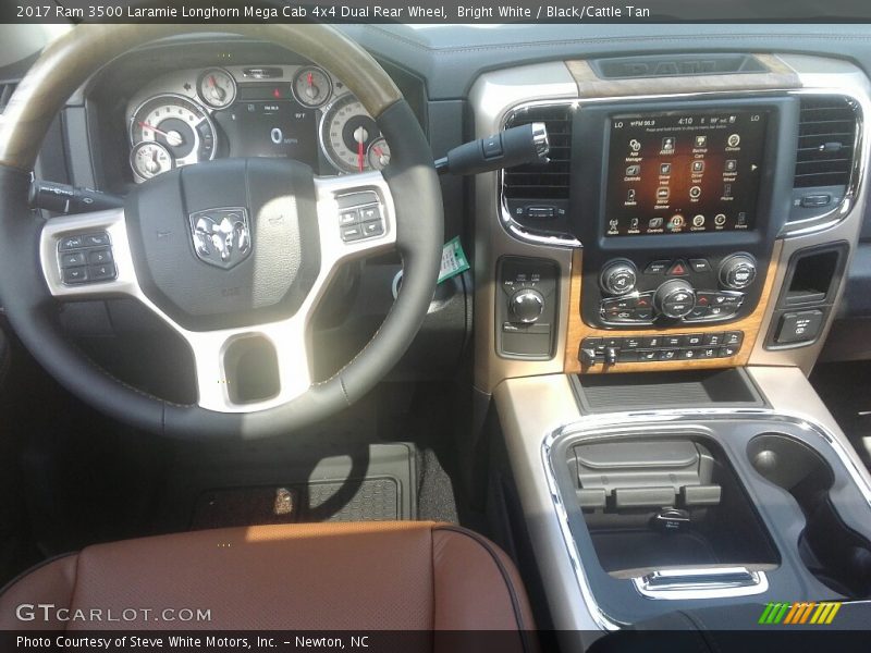 Bright White / Black/Cattle Tan 2017 Ram 3500 Laramie Longhorn Mega Cab 4x4 Dual Rear Wheel
