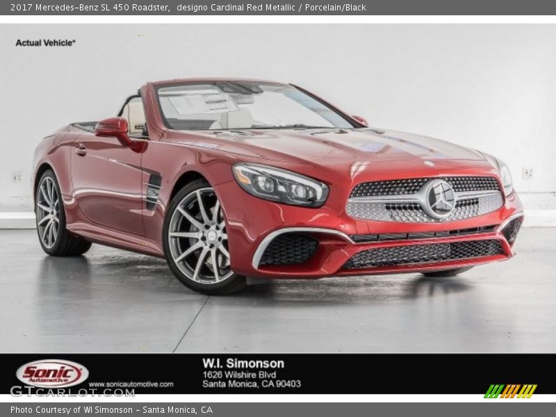 designo Cardinal Red Metallic / Porcelain/Black 2017 Mercedes-Benz SL 450 Roadster