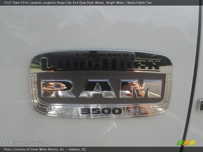 Bright White / Black/Cattle Tan 2017 Ram 3500 Laramie Longhorn Mega Cab 4x4 Dual Rear Wheel