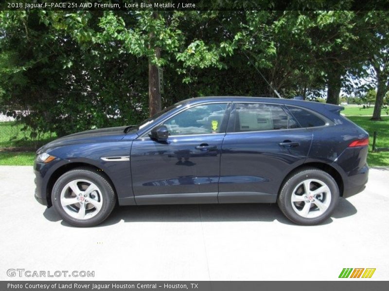 Loire Blue Metallic / Latte 2018 Jaguar F-PACE 25t AWD Premium