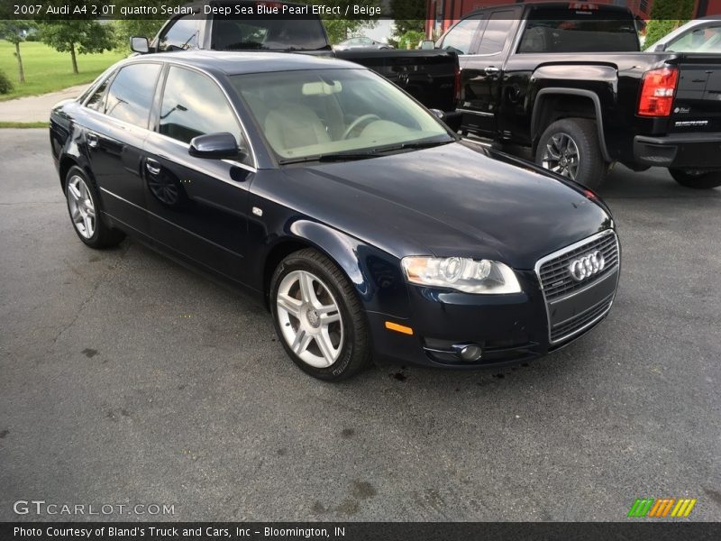 Deep Sea Blue Pearl Effect / Beige 2007 Audi A4 2.0T quattro Sedan