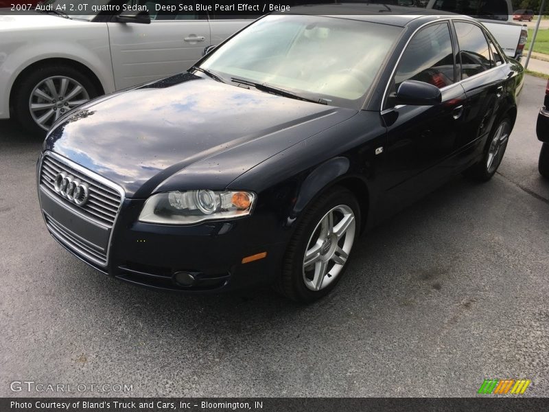 Deep Sea Blue Pearl Effect / Beige 2007 Audi A4 2.0T quattro Sedan
