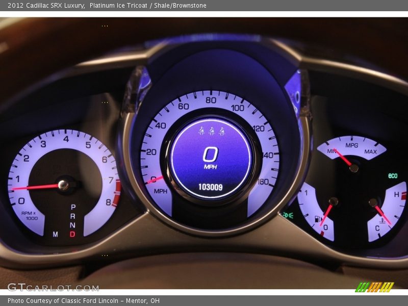 Platinum Ice Tricoat / Shale/Brownstone 2012 Cadillac SRX Luxury