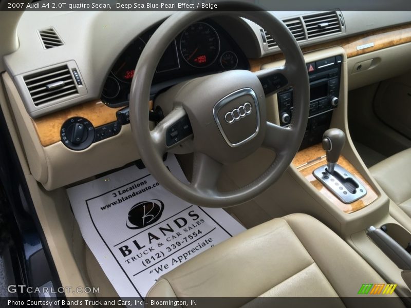 Deep Sea Blue Pearl Effect / Beige 2007 Audi A4 2.0T quattro Sedan