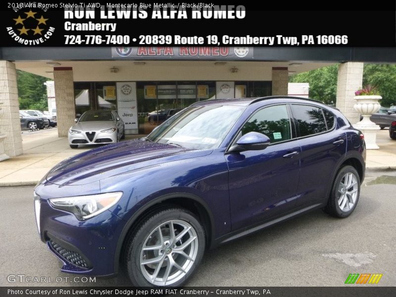 Montecarlo Blue Metallic / Black/Black 2018 Alfa Romeo Stelvio Ti AWD