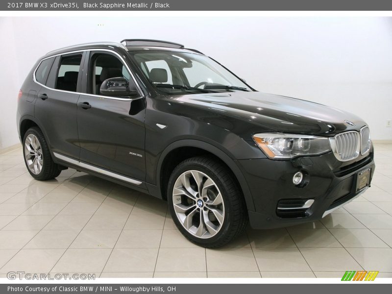 Black Sapphire Metallic / Black 2017 BMW X3 xDrive35i