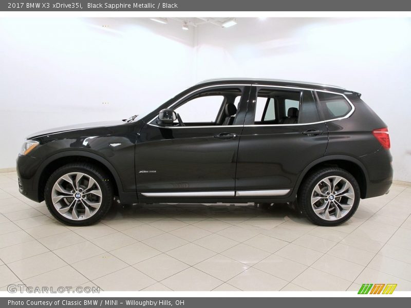 Black Sapphire Metallic / Black 2017 BMW X3 xDrive35i
