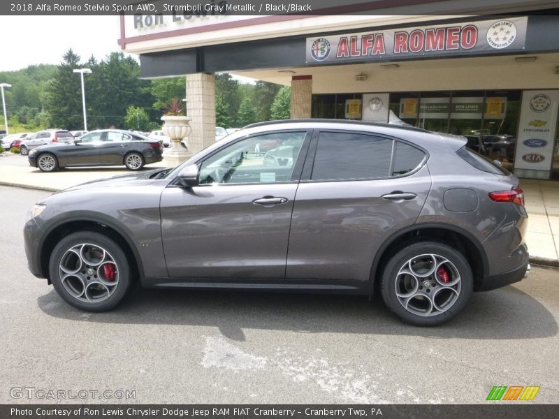 Stromboli Gray Metallic / Black/Black 2018 Alfa Romeo Stelvio Sport AWD