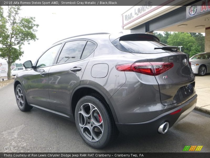 Stromboli Gray Metallic / Black/Black 2018 Alfa Romeo Stelvio Sport AWD