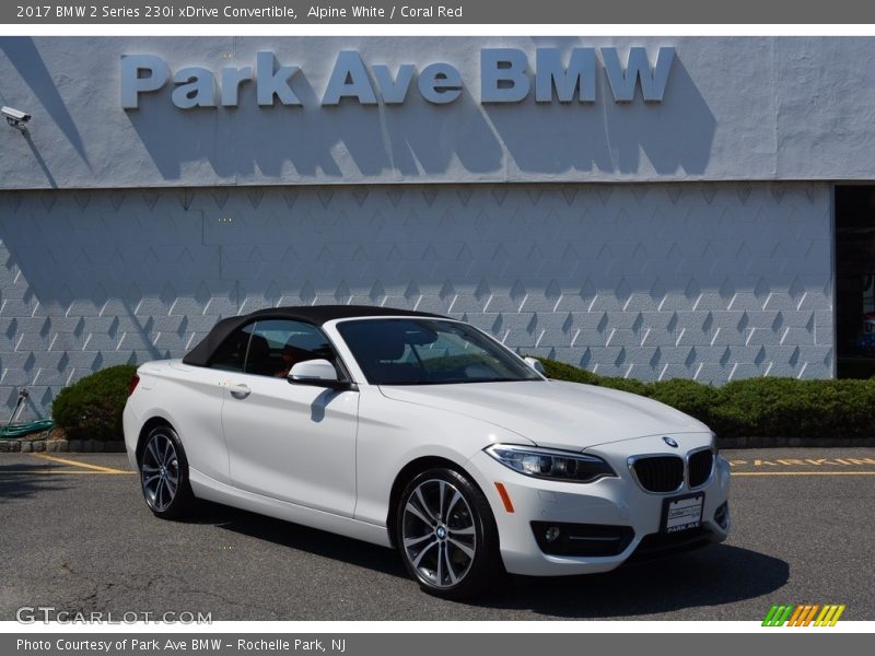 Alpine White / Coral Red 2017 BMW 2 Series 230i xDrive Convertible