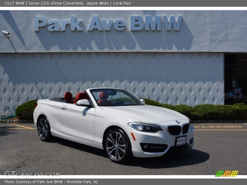 Alpine White / Coral Red 2017 BMW 2 Series 230i xDrive Convertible