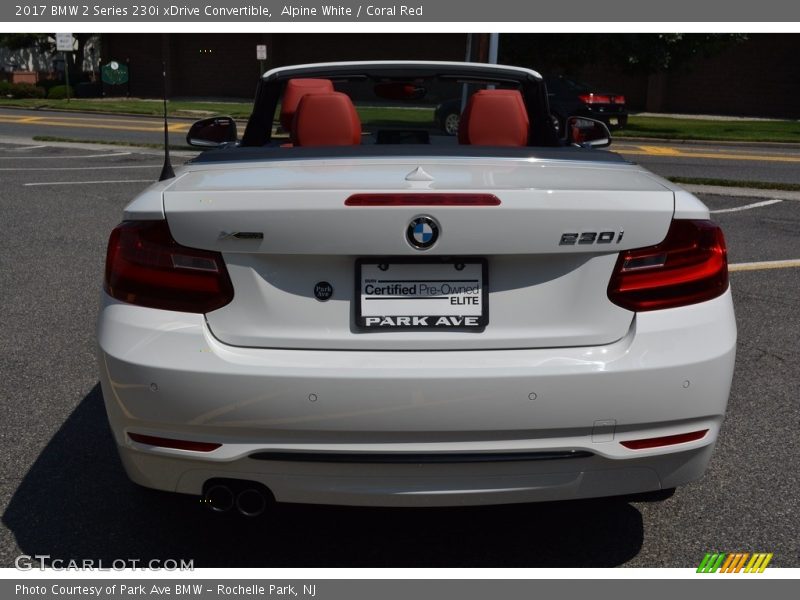 Alpine White / Coral Red 2017 BMW 2 Series 230i xDrive Convertible