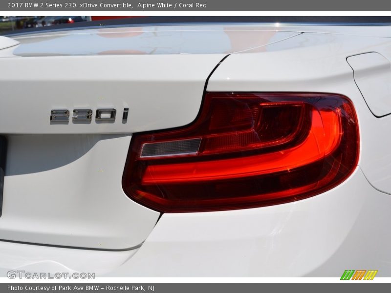Alpine White / Coral Red 2017 BMW 2 Series 230i xDrive Convertible