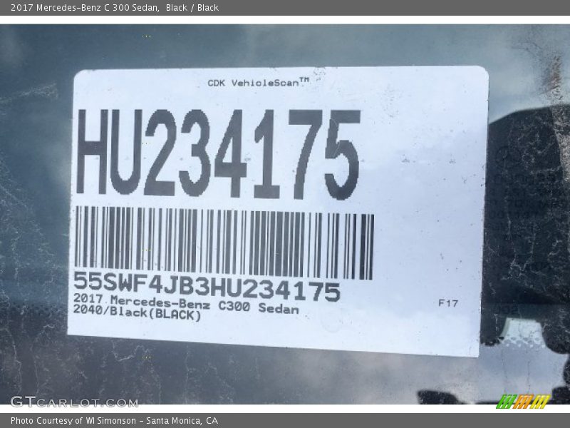 Black / Black 2017 Mercedes-Benz C 300 Sedan