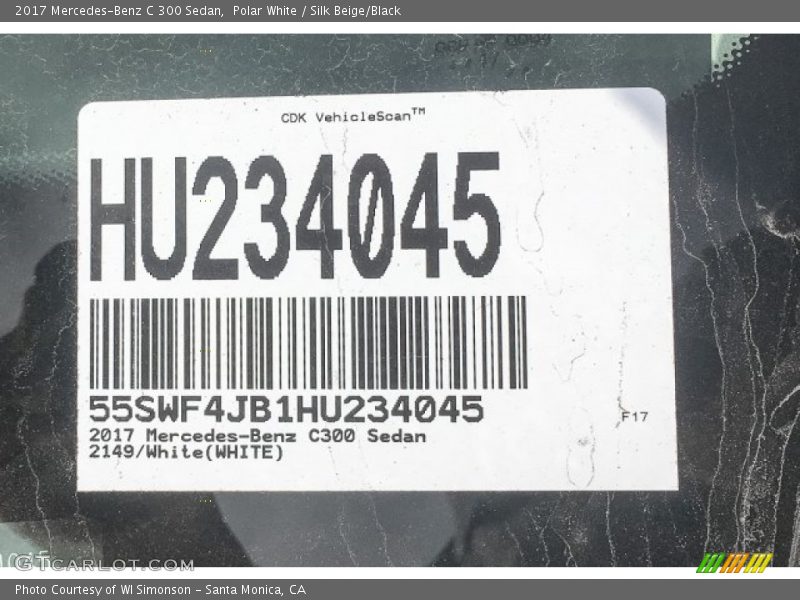 Polar White / Silk Beige/Black 2017 Mercedes-Benz C 300 Sedan
