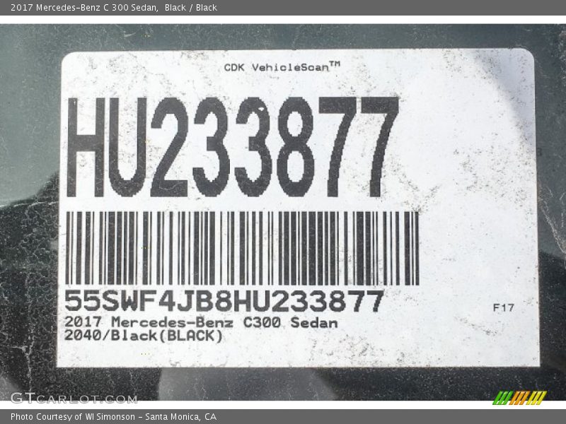 Black / Black 2017 Mercedes-Benz C 300 Sedan