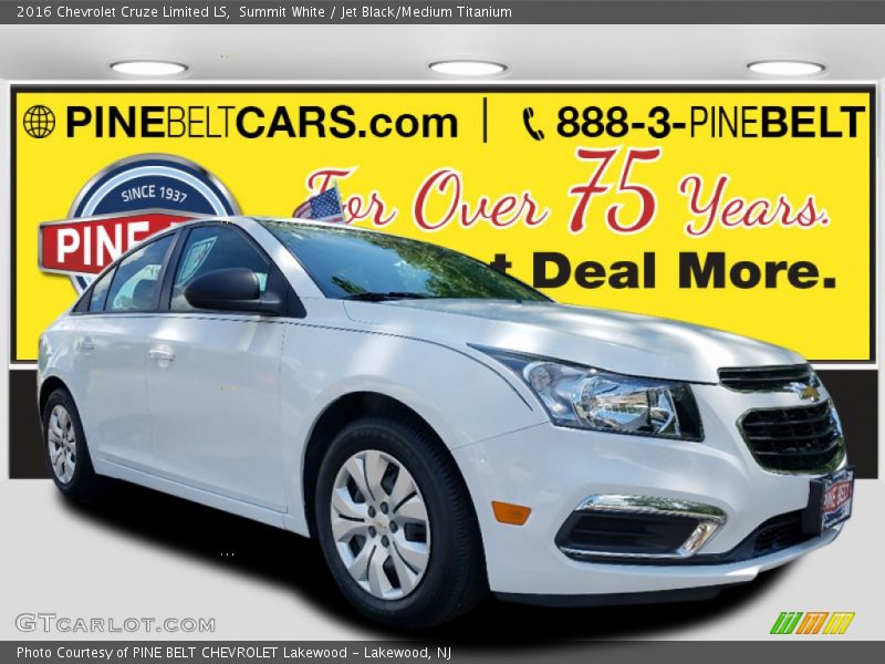 Summit White / Jet Black/Medium Titanium 2016 Chevrolet Cruze Limited LS