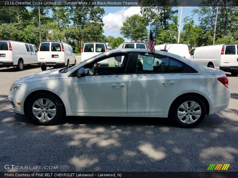 Summit White / Jet Black/Medium Titanium 2016 Chevrolet Cruze Limited LS