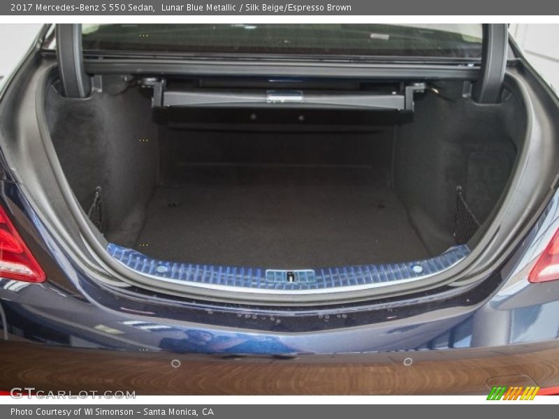 Lunar Blue Metallic / Silk Beige/Espresso Brown 2017 Mercedes-Benz S 550 Sedan