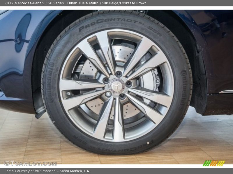 Lunar Blue Metallic / Silk Beige/Espresso Brown 2017 Mercedes-Benz S 550 Sedan