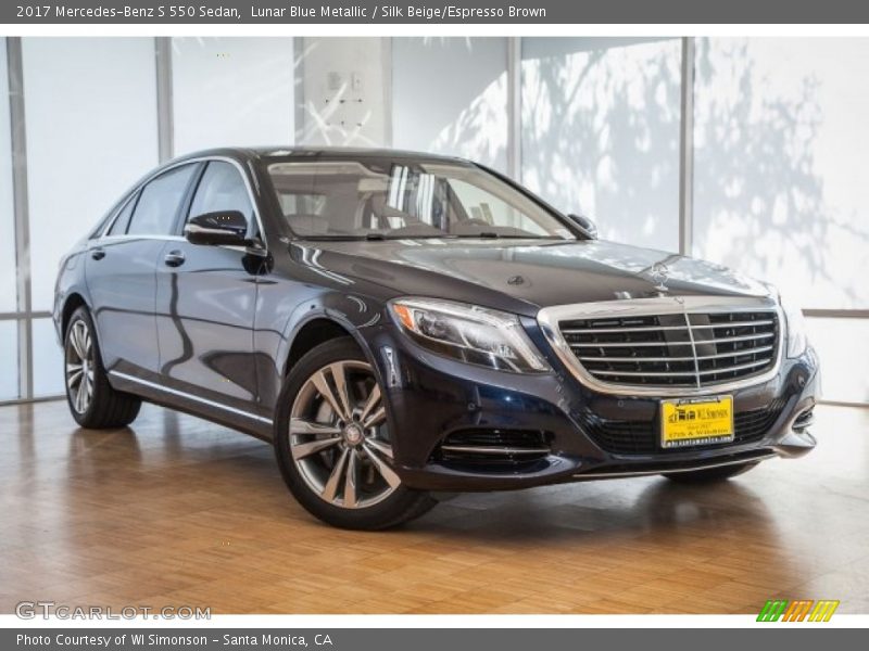 Lunar Blue Metallic / Silk Beige/Espresso Brown 2017 Mercedes-Benz S 550 Sedan