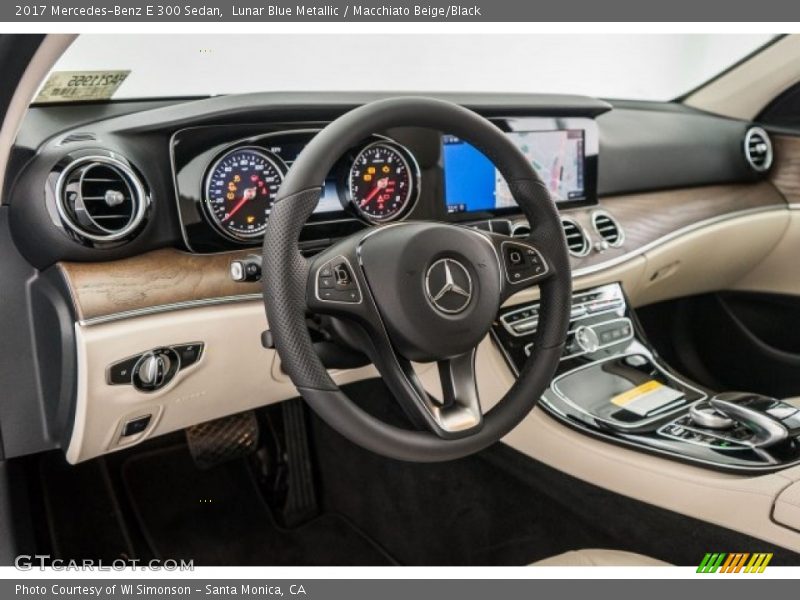 Lunar Blue Metallic / Macchiato Beige/Black 2017 Mercedes-Benz E 300 Sedan