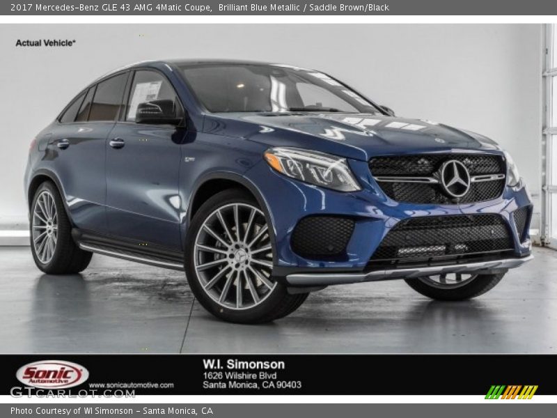 Brilliant Blue Metallic / Saddle Brown/Black 2017 Mercedes-Benz GLE 43 AMG 4Matic Coupe