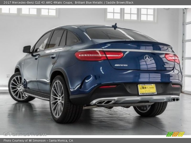 Brilliant Blue Metallic / Saddle Brown/Black 2017 Mercedes-Benz GLE 43 AMG 4Matic Coupe