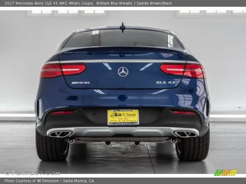 Brilliant Blue Metallic / Saddle Brown/Black 2017 Mercedes-Benz GLE 43 AMG 4Matic Coupe