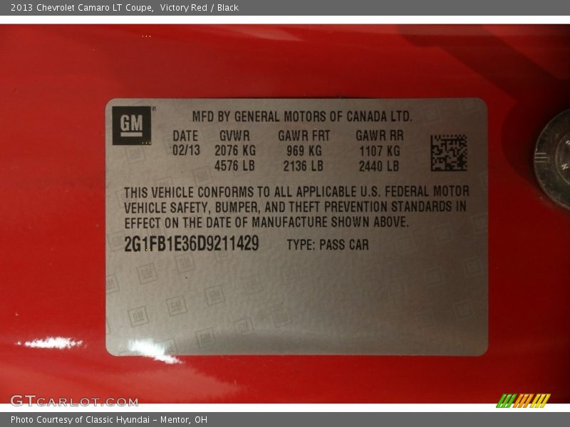 Victory Red / Black 2013 Chevrolet Camaro LT Coupe
