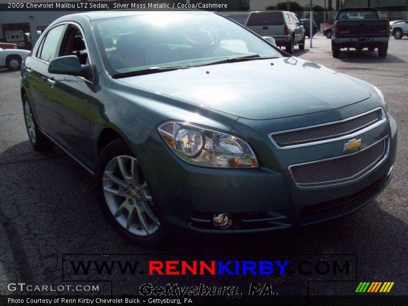 Silver Moss Metallic / Cocoa/Cashmere 2009 Chevrolet Malibu LTZ Sedan