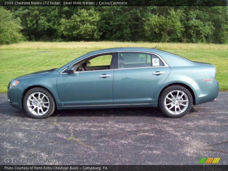 Silver Moss Metallic / Cocoa/Cashmere 2009 Chevrolet Malibu LTZ Sedan