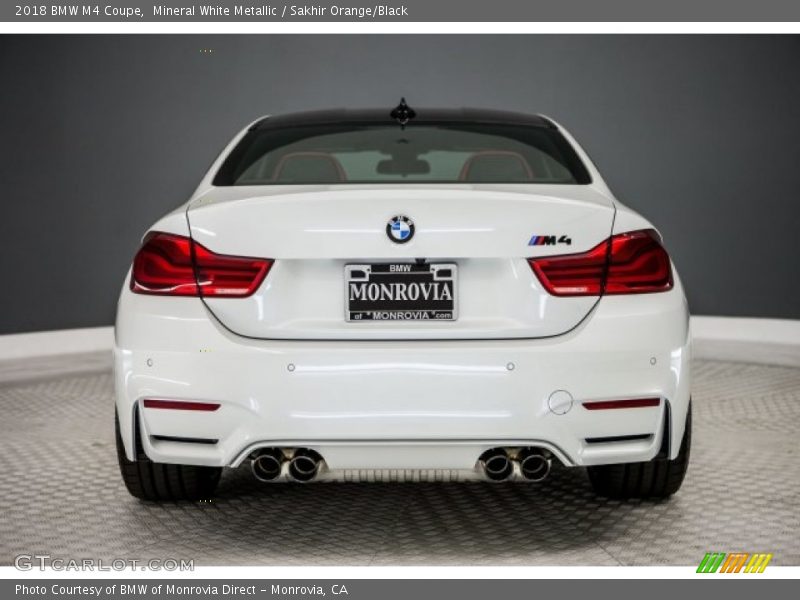 Mineral White Metallic / Sakhir Orange/Black 2018 BMW M4 Coupe