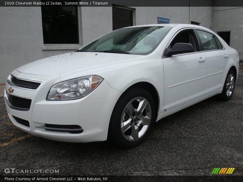 Summit White / Titanium 2009 Chevrolet Malibu LS Sedan