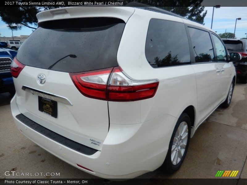 Blizzard White Pearl / Chestnut 2017 Toyota Sienna Limited AWD