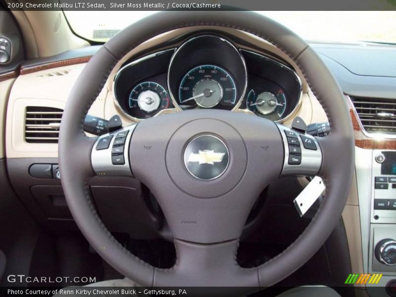 Silver Moss Metallic / Cocoa/Cashmere 2009 Chevrolet Malibu LTZ Sedan