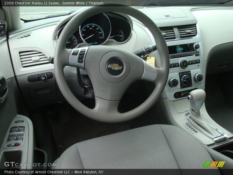 Summit White / Titanium 2009 Chevrolet Malibu LS Sedan