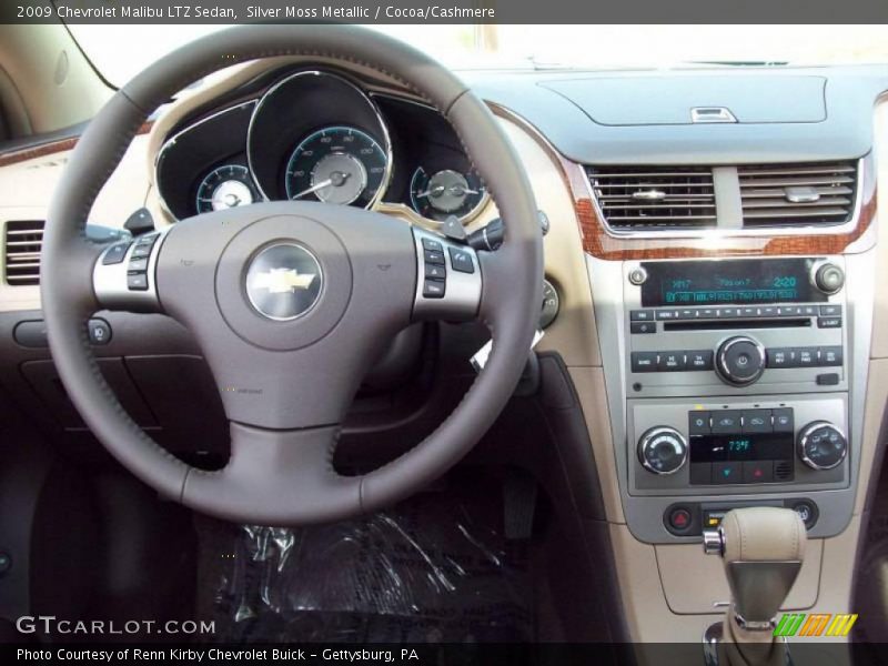 Silver Moss Metallic / Cocoa/Cashmere 2009 Chevrolet Malibu LTZ Sedan