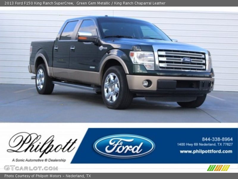 Green Gem Metallic / King Ranch Chaparral Leather 2013 Ford F150 King Ranch SuperCrew