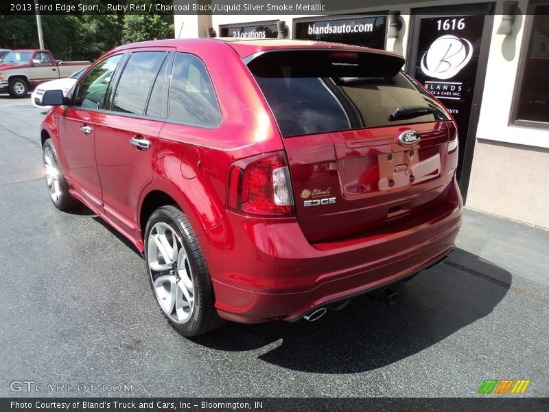 Ruby Red / Charcoal Black/Liquid Silver Smoke Metallic 2013 Ford Edge Sport