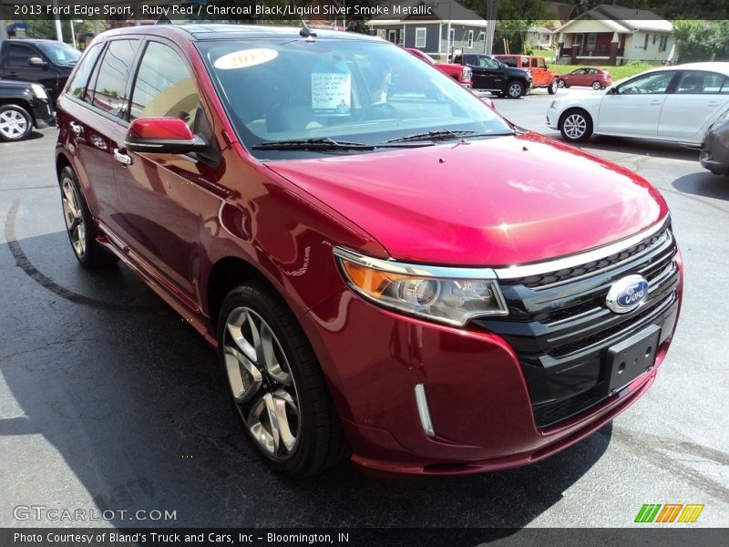 Ruby Red / Charcoal Black/Liquid Silver Smoke Metallic 2013 Ford Edge Sport