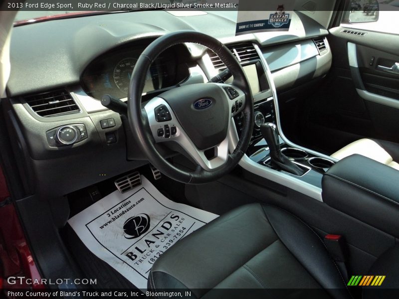 Ruby Red / Charcoal Black/Liquid Silver Smoke Metallic 2013 Ford Edge Sport